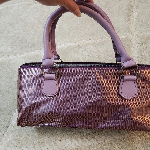 Insulated Purple Pink Wine Bottle Tote Bag Purse - Picture 4 of 14